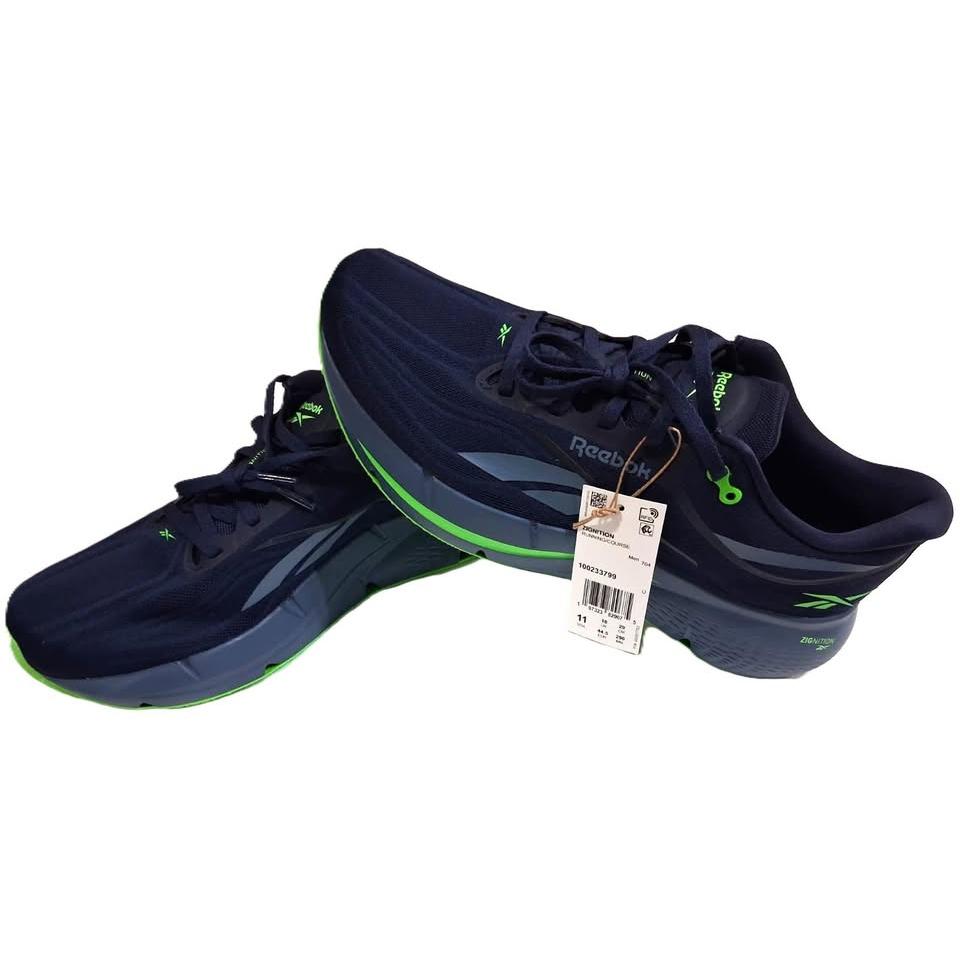 Reebok Zignition Running Course – Tenis Running Hombre Azul Marino/Verde Neón – Talla US 11