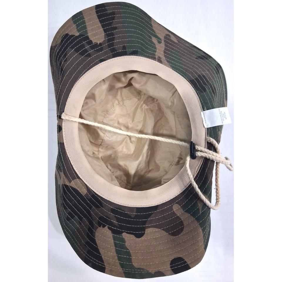 Woodland Camo Boonie Hat – Wide Brim, Snap-Up Sides, Adjustable Chin Cord