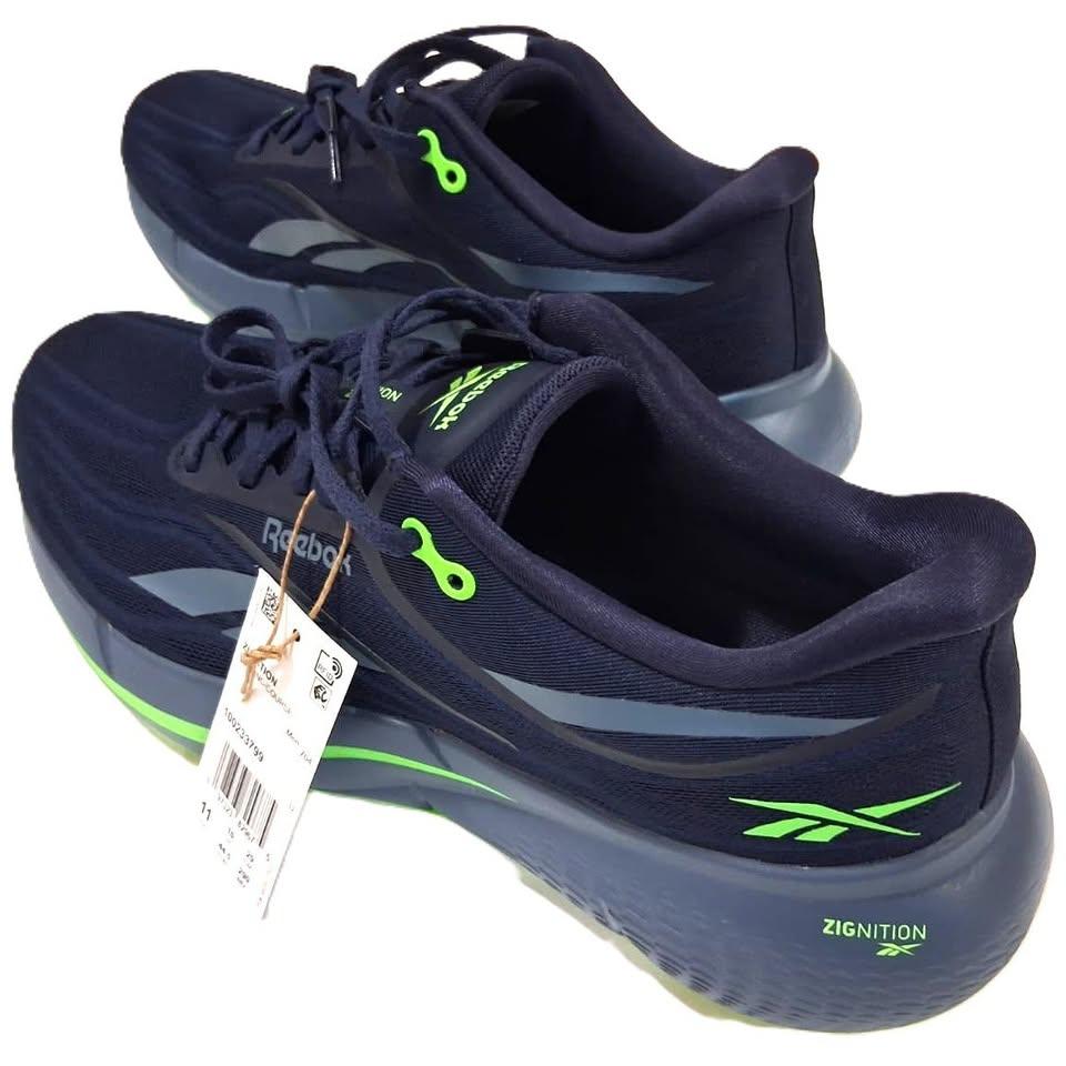 Reebok Zignition Running Course – Tenis Running Hombre Azul Marino/Verde Neón – Talla US 11