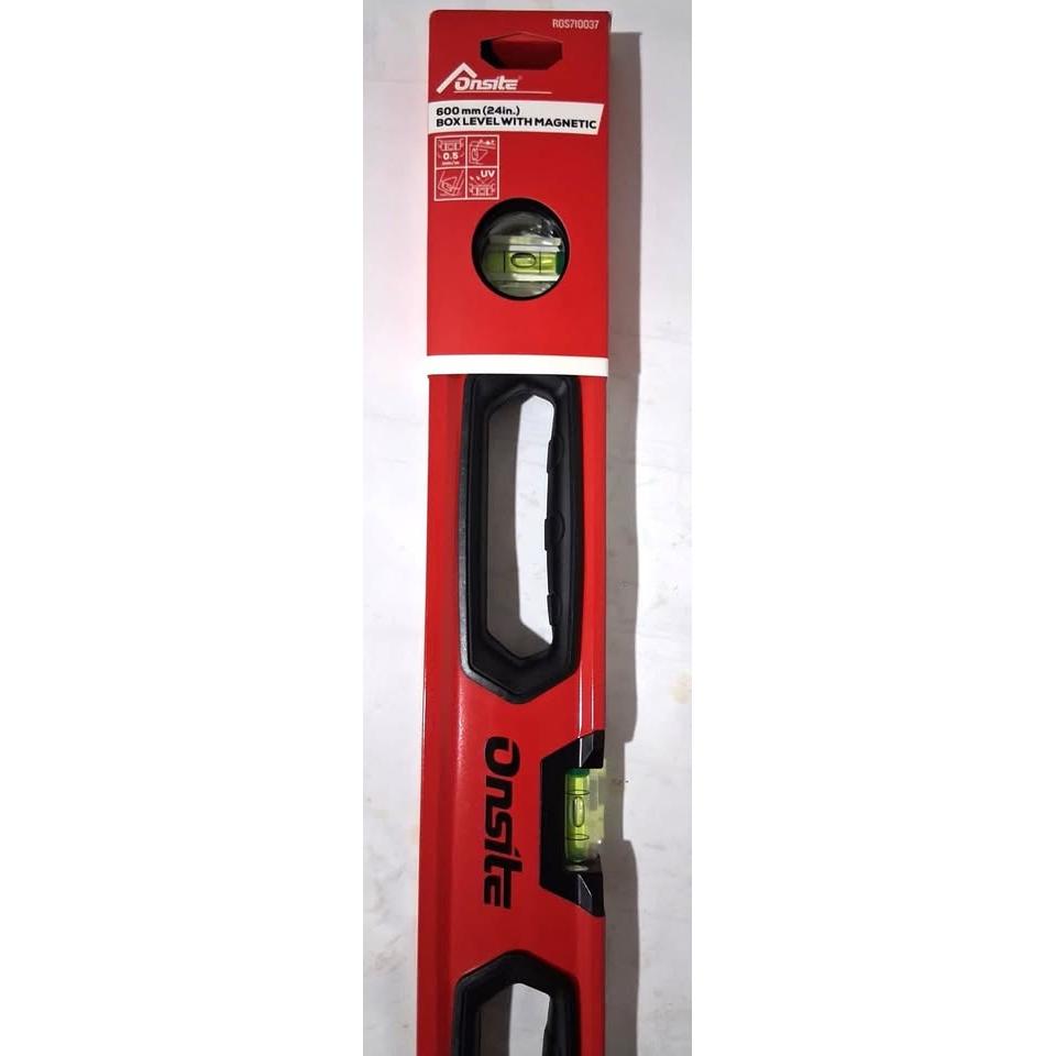 Onsite 24" Magnetic Box Level – 600mm Aluminum, 3 Vials (RDS710037)