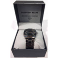 Geoffrey Beene Men's Watch – Genuine Black Diamond, Octagonal Dial, Bracelet