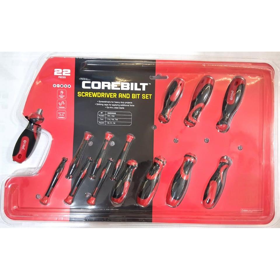 CoreBilt Screwdriver and Bit Set – 22 Pieces (Heavy Duty)