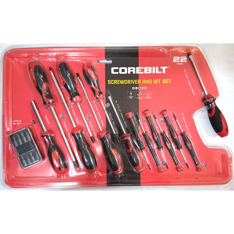 CoreBilt Screwdriver and Bit Set – 22 Pieces (Heavy Duty)