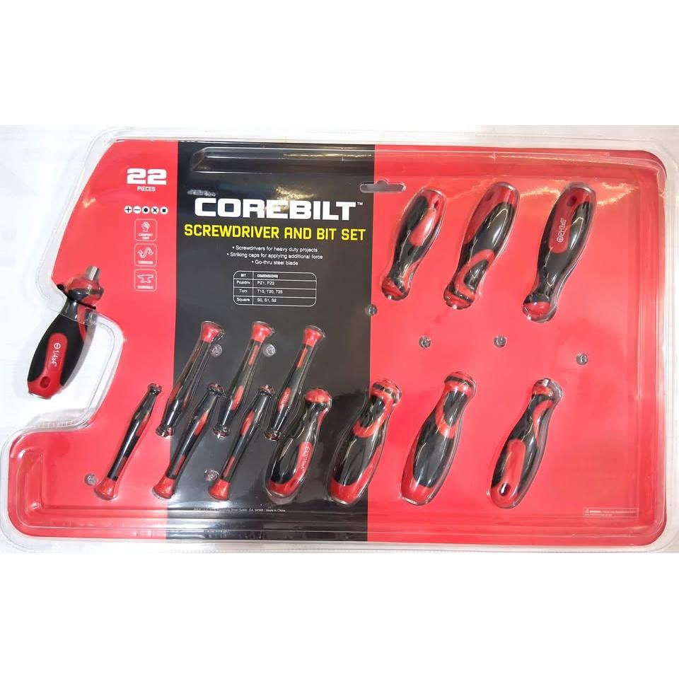CoreBilt Screwdriver and Bit Set – 22 Pieces (Heavy Duty)