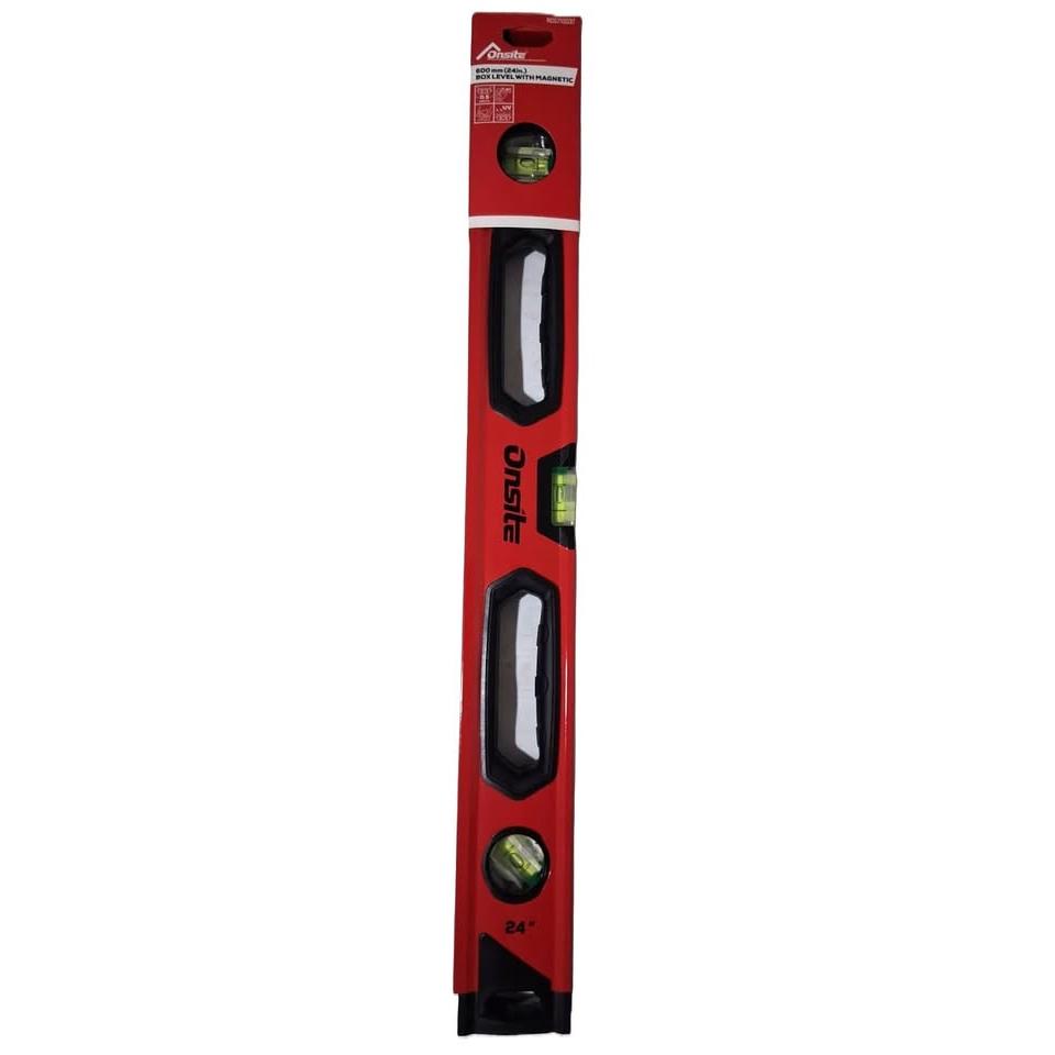 Onsite 24" Magnetic Box Level – 600mm Aluminum, 3 Vials (RDS710037)