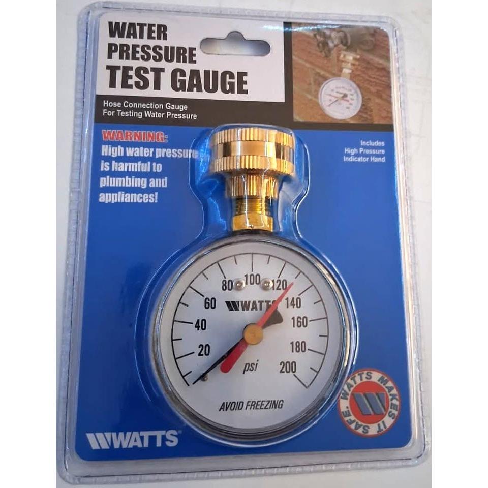 Watts Water Pressure Test Gauge – 3/4" Hose Connection, 0-200 PSI (IWTG)