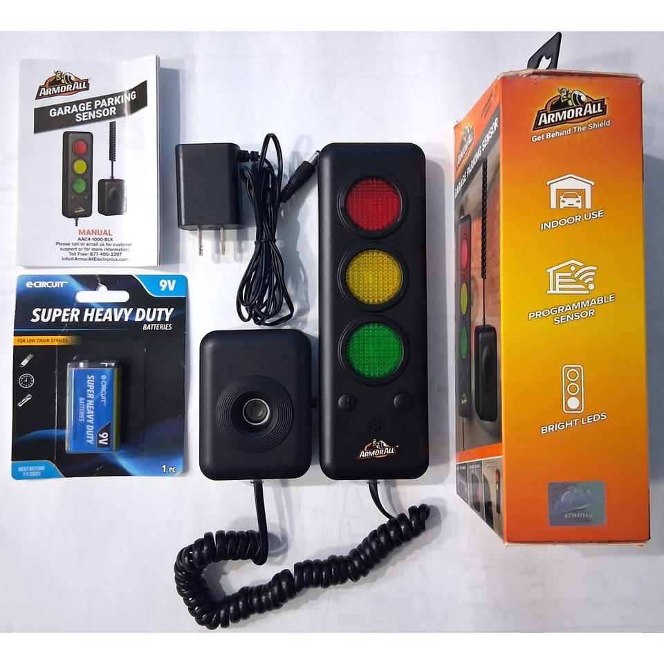 Armor All Garage Parking Sensor – LED Parking Assist with Audible Signal (AAC4-1000-BLK)