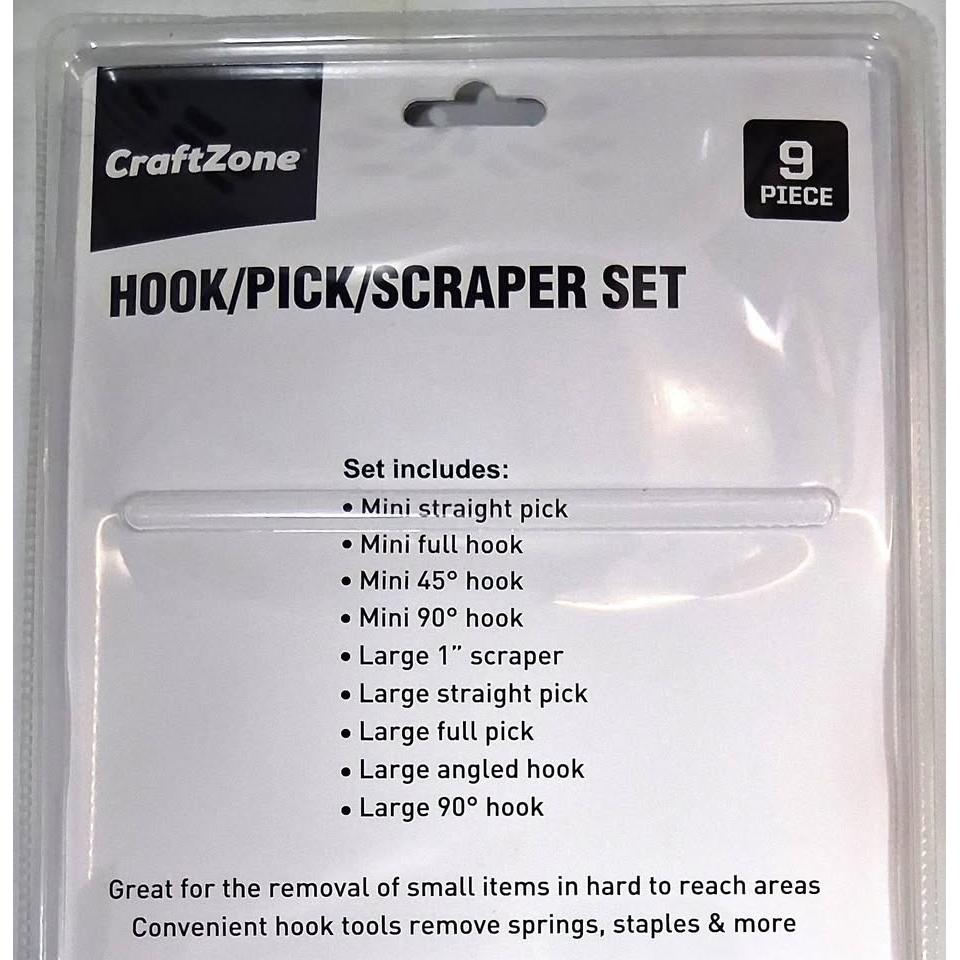 CraftZone Hook, Pick & Scraper Set – 9 Pieces