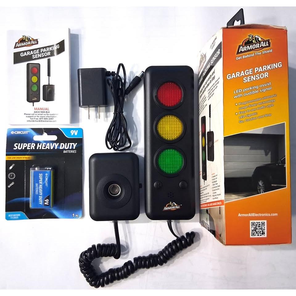 Armor All Garage Parking Sensor – LED Parking Assist with Audible Signal (AAC4-1000-BLK)