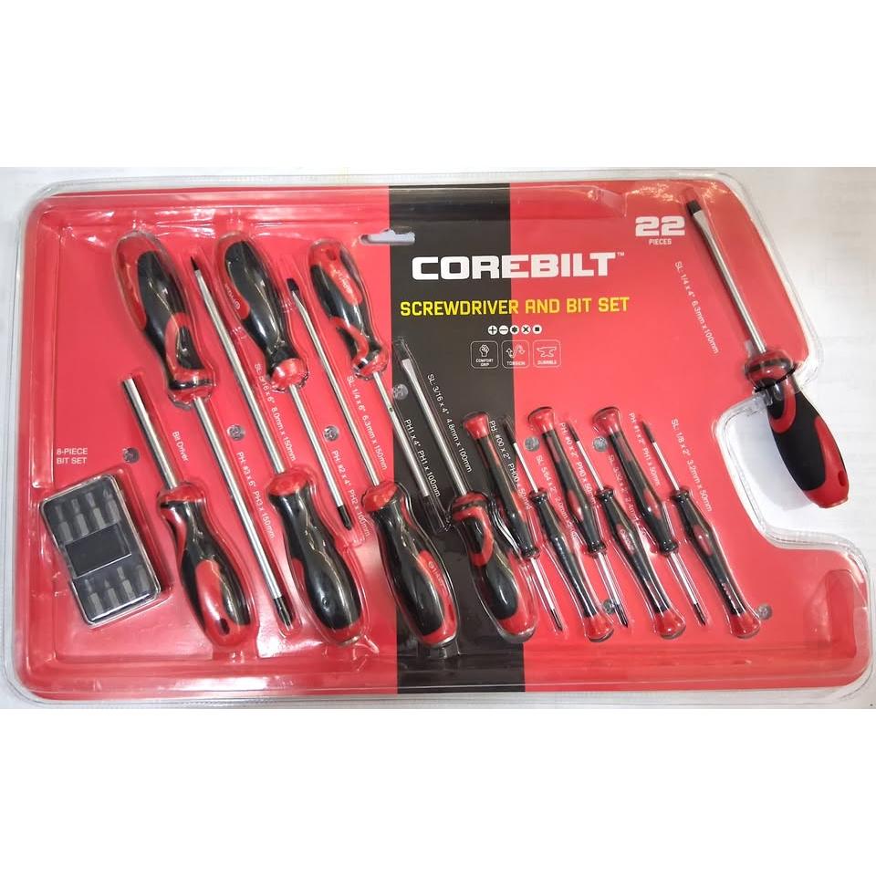 CoreBilt Screwdriver and Bit Set – 22 Pieces (Heavy Duty)