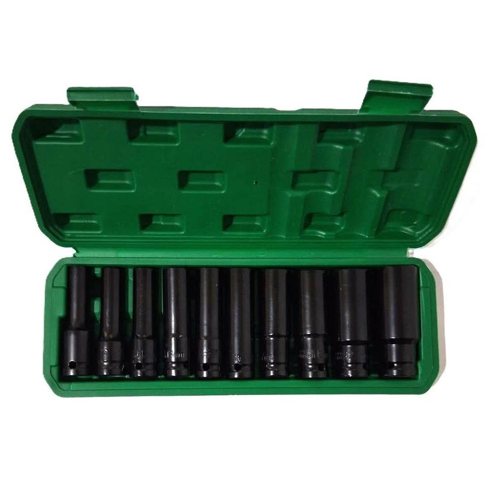 Bourvill 10-Piece Deep Impact Socket Set – 1/2" Drive (Metric)