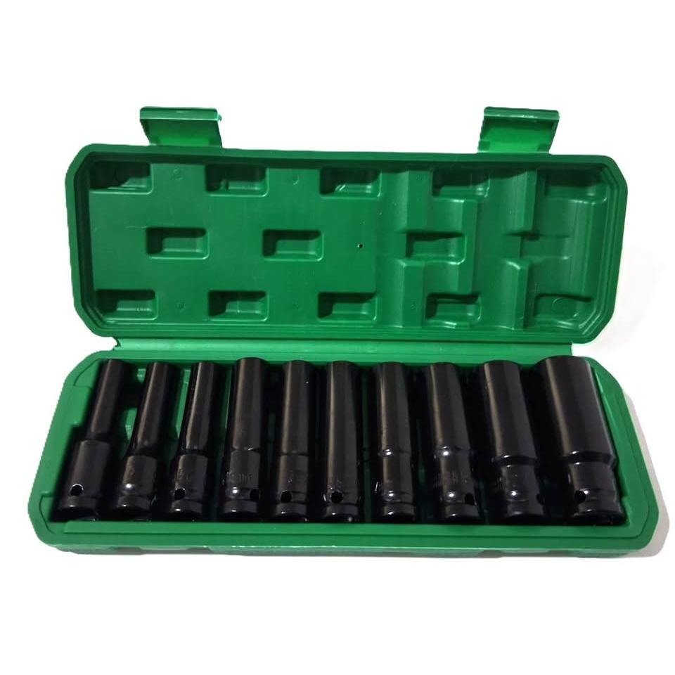 Bourvill 10-Piece Deep Impact Socket Set – 1/2" Drive (Metric)