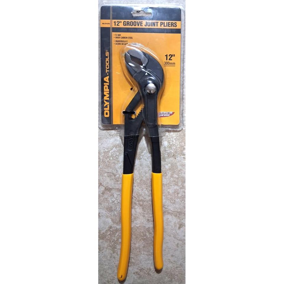 Olympia Tools 12" Groove Joint Pliers – V-Jaw, High Carbon Steel