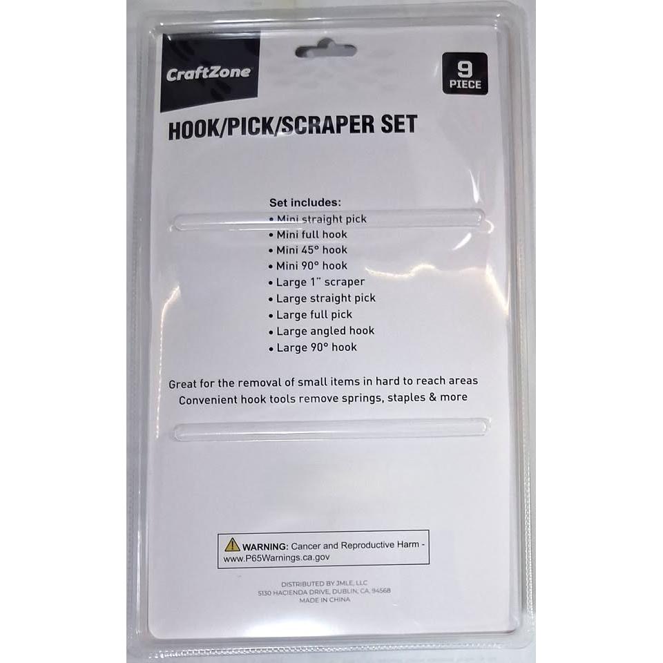 CraftZone Hook, Pick & Scraper Set – 9 Pieces