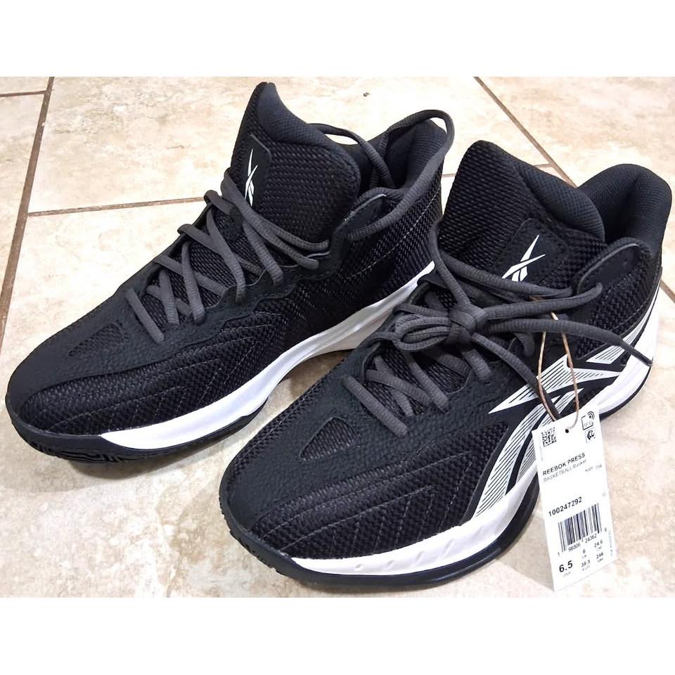 Reebok Press Basketball Kids – Tenis Niños Negro/Blanco – Talla US 6.5