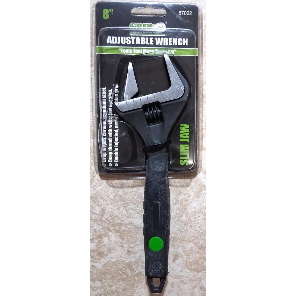 GRIP 8" Slim Jaw Adjustable Wrench (87022)