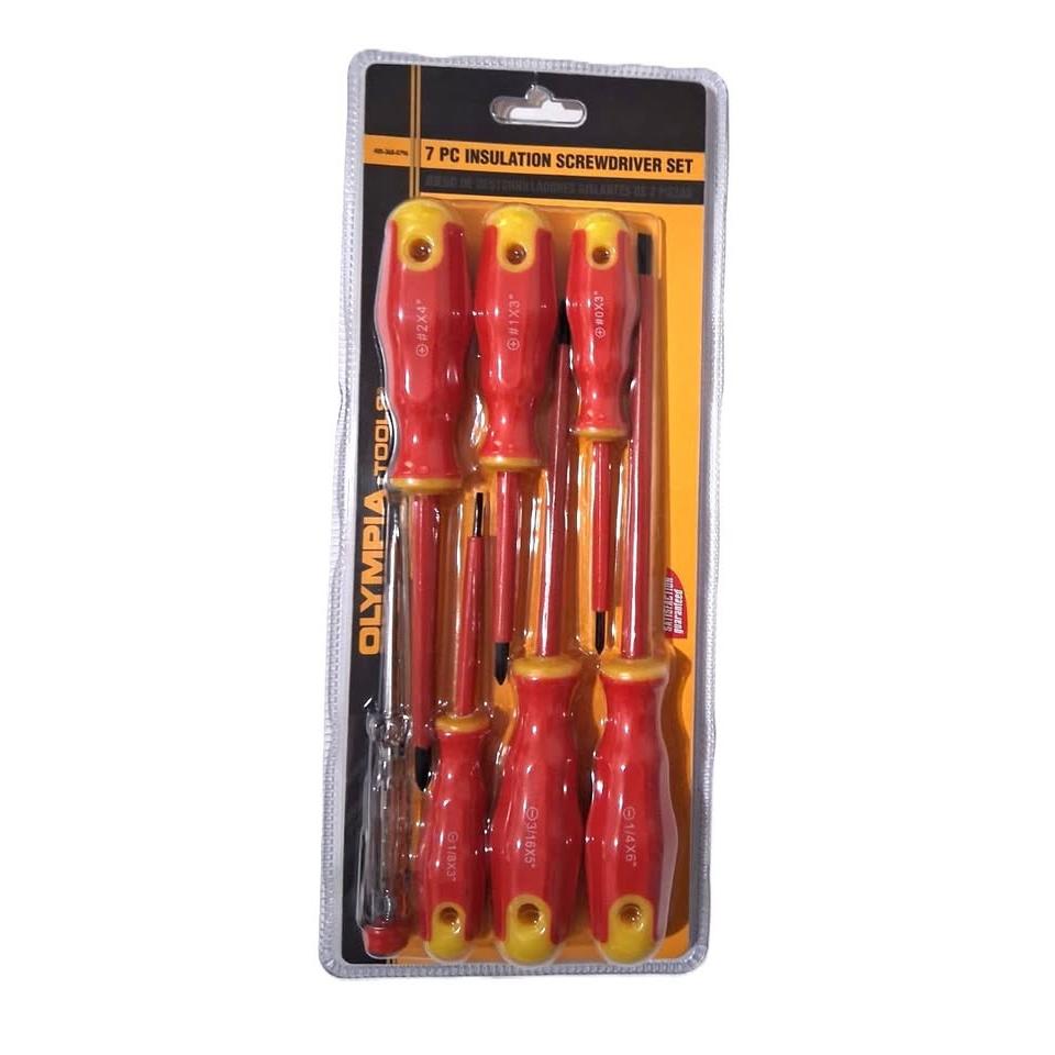 Olympia Tools 7-Piece Insulation Screwdriver Set – Cr-V, GS Tester