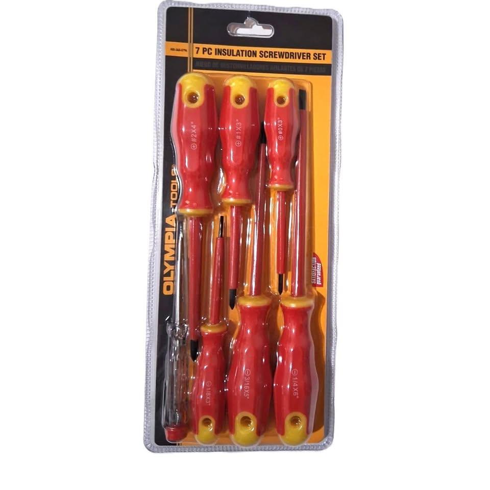 Olympia Tools 7-Piece Insulation Screwdriver Set – Cr-V, GS Tester