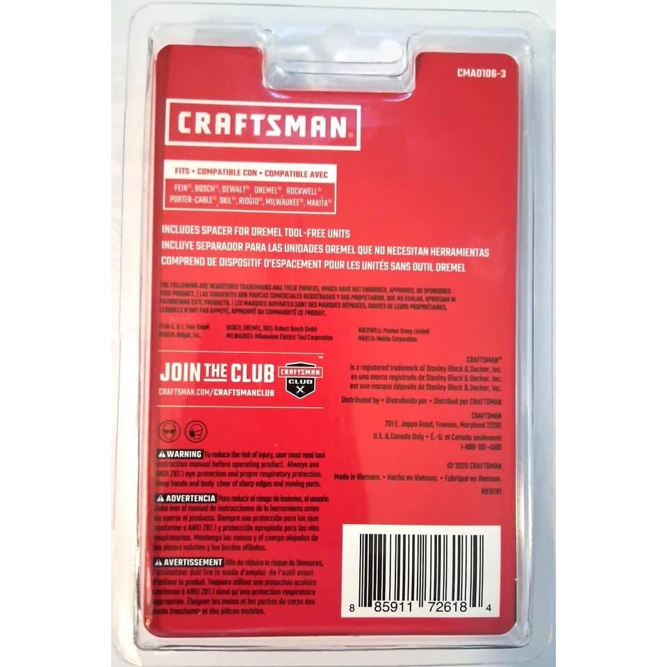 Cuchillas Oscilantes 1-1/4" (31.8mm) CRAFTSMAN – Pack 3 Piezas | Madera Blanda | Universal Fitment | Compatible con DeWalt, Milwaukee, Makita y más