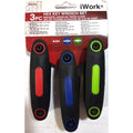 Set 3 Llaves Allen Plegables iWork – SAE + Métrico + Torx | Acero Tratado Térmicamente | Mango Ergonómico Antideslizante | Modelo 400-061-0796
