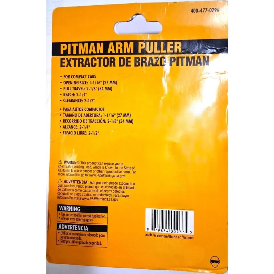 Olympia Tools Extractor Brazo Pitman — Autos Compactos Abertura 27mm Recorrido 54mm