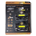 Farpoint USB Rechargeable Headlamp 2-Pack 350LM Flood 120LM Spot Detachable Magnetic 90 FLHR35206