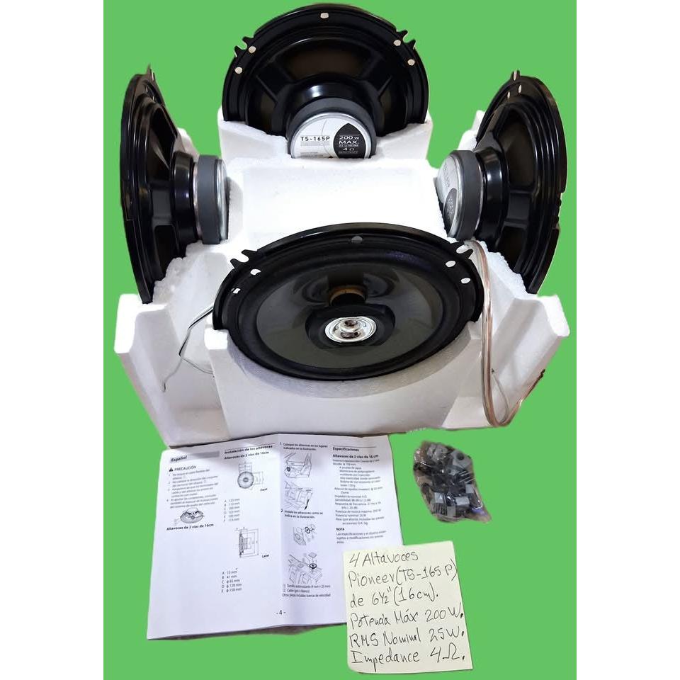 Pioneer TS-165P 6.5" 2-Way Coaxial Car Speakers – 4-Pack (2 Pairs), 200W Peak