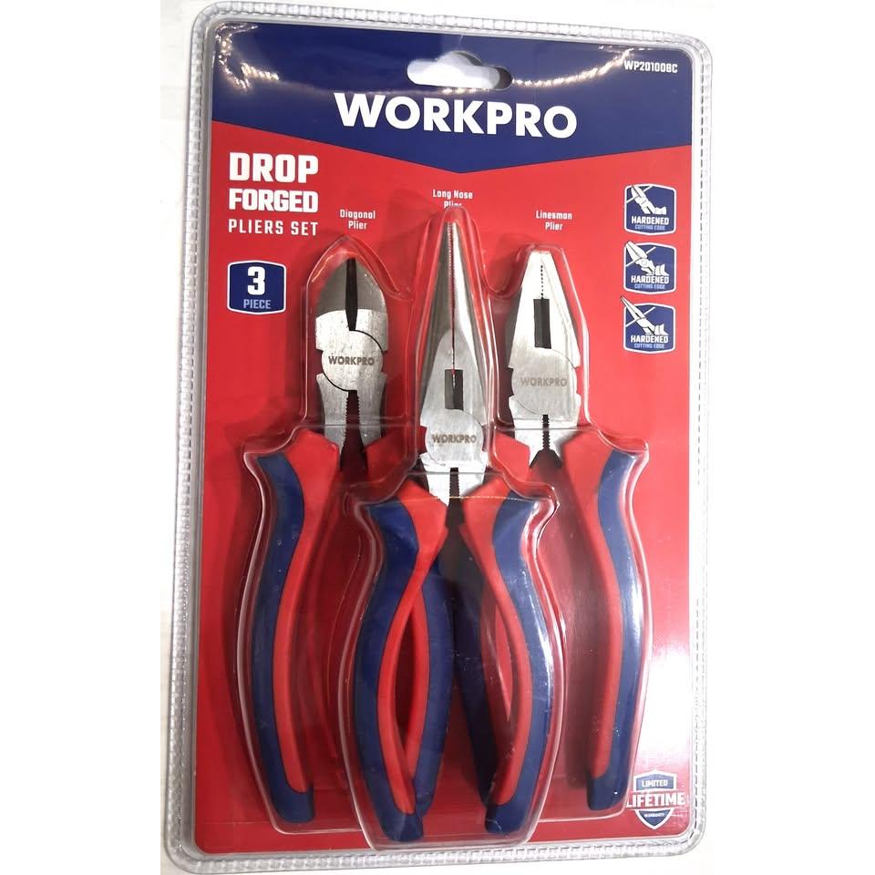 WORKPRO Drop Forged Pliers Set – 3 Pieces, 6" (WP201006C)