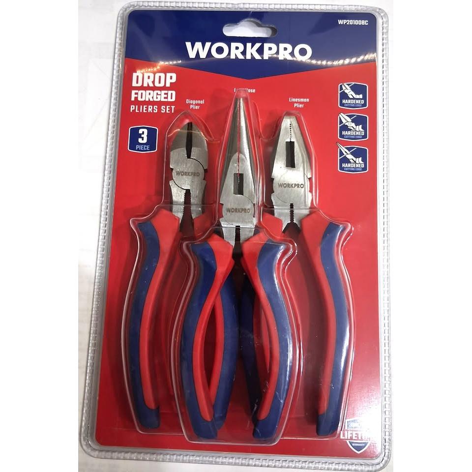 WORKPRO Drop Forged Pliers Set – 3 Pieces, 6" (WP201006C)