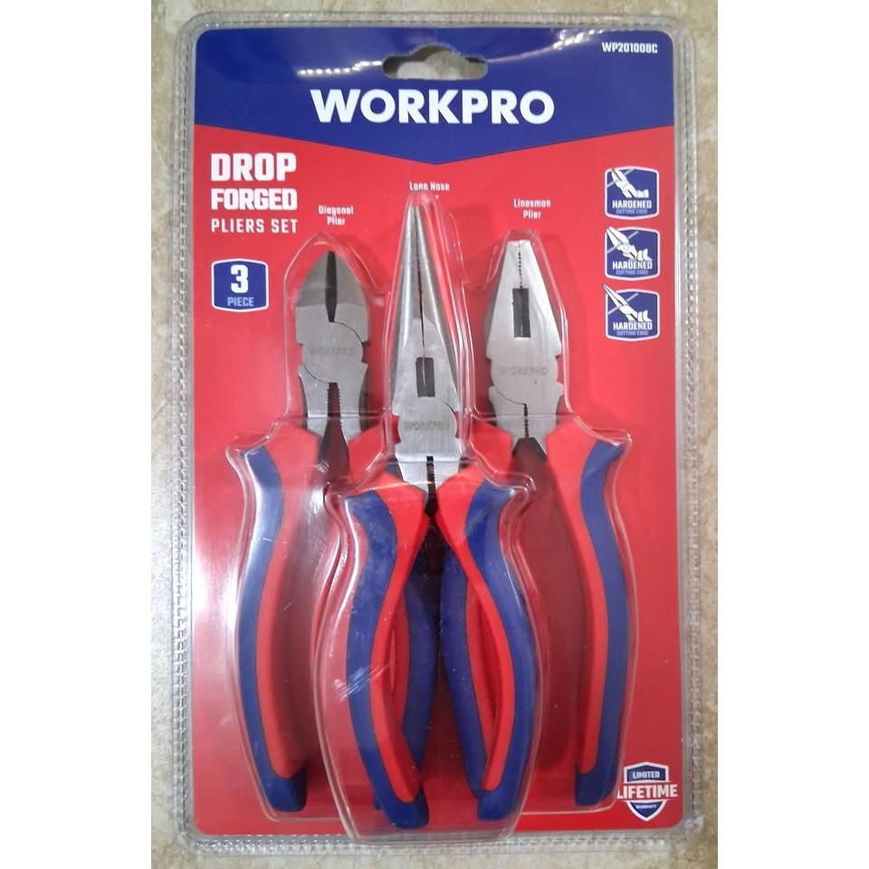 WORKPRO Drop Forged Pliers Set – 3 Pieces, 6" (WP201006C)