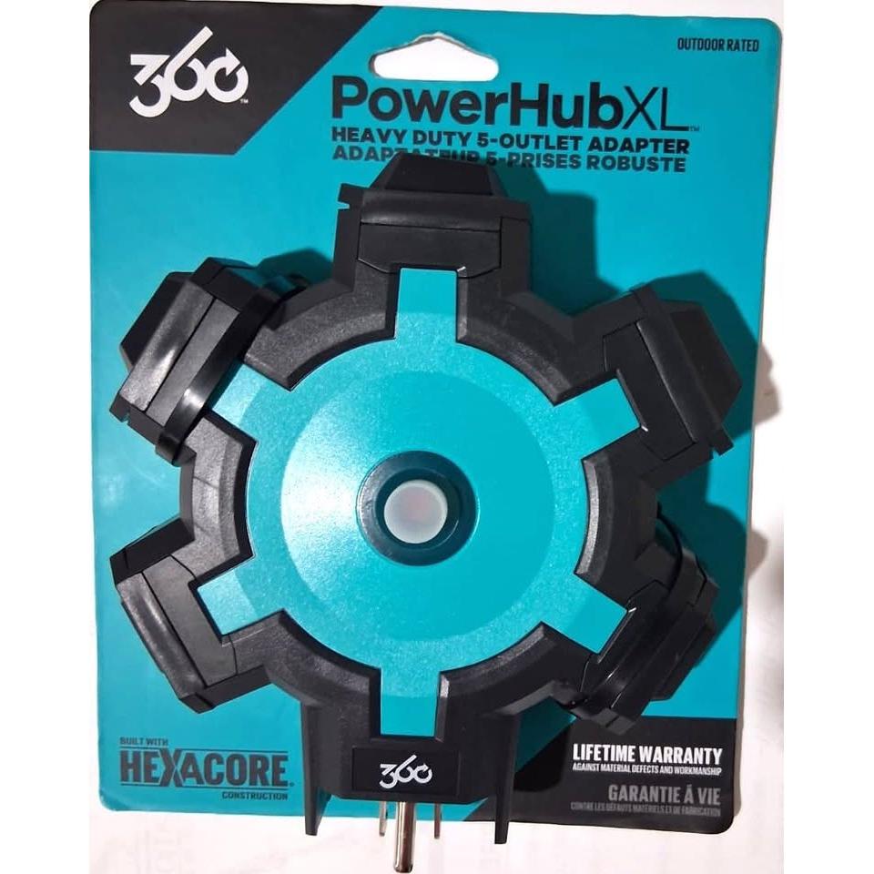 Adaptador 5 Tomas Heavy Duty Exterior 360 PowerHub XL – 15A 125V 1875W