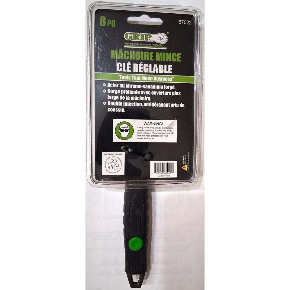 GRIP 8" Slim Jaw Adjustable Wrench (87022)