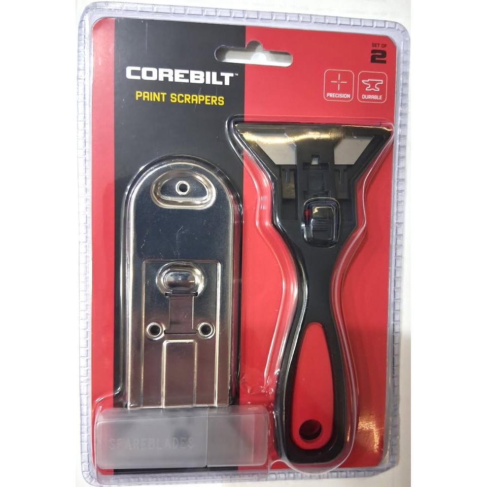 CoreBilt Paint Scrapers – 2-Piece Set with 10 Blades