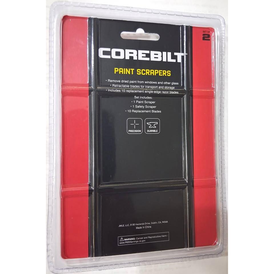 CoreBilt Paint Scrapers – 2-Piece Set with 10 Blades
