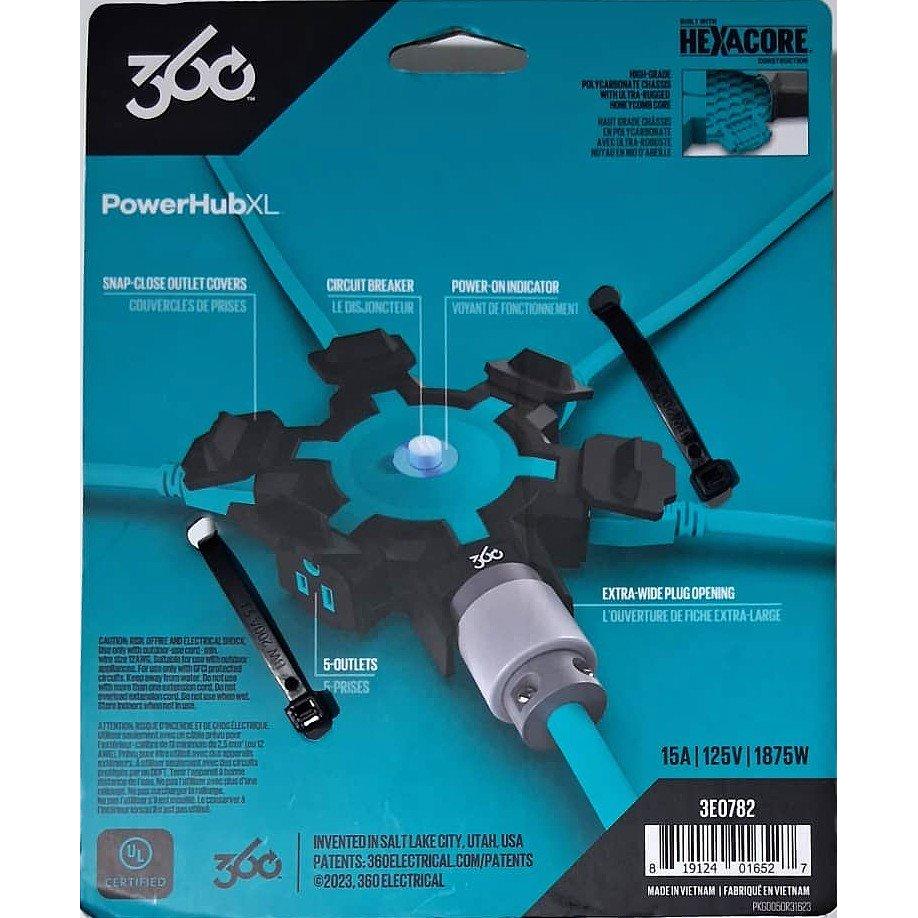 Adaptador 5 Tomas Heavy Duty Exterior 360 PowerHub XL – 15A 125V 1875W