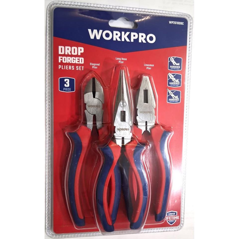WORKPRO Drop Forged Pliers Set – 3 Pieces, 6" (WP201006C)