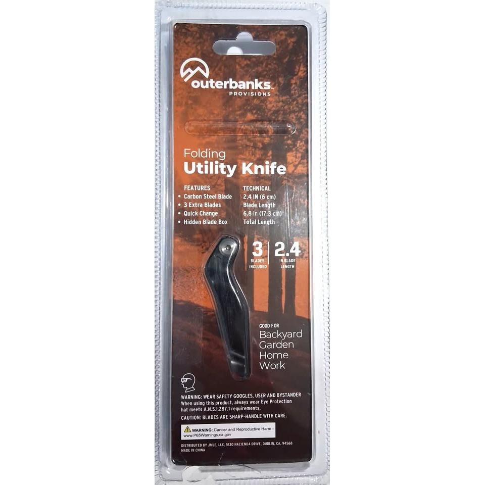 Outerbanks Provisions Folding Utility Knife – Quick-Change, 3 Blades Included