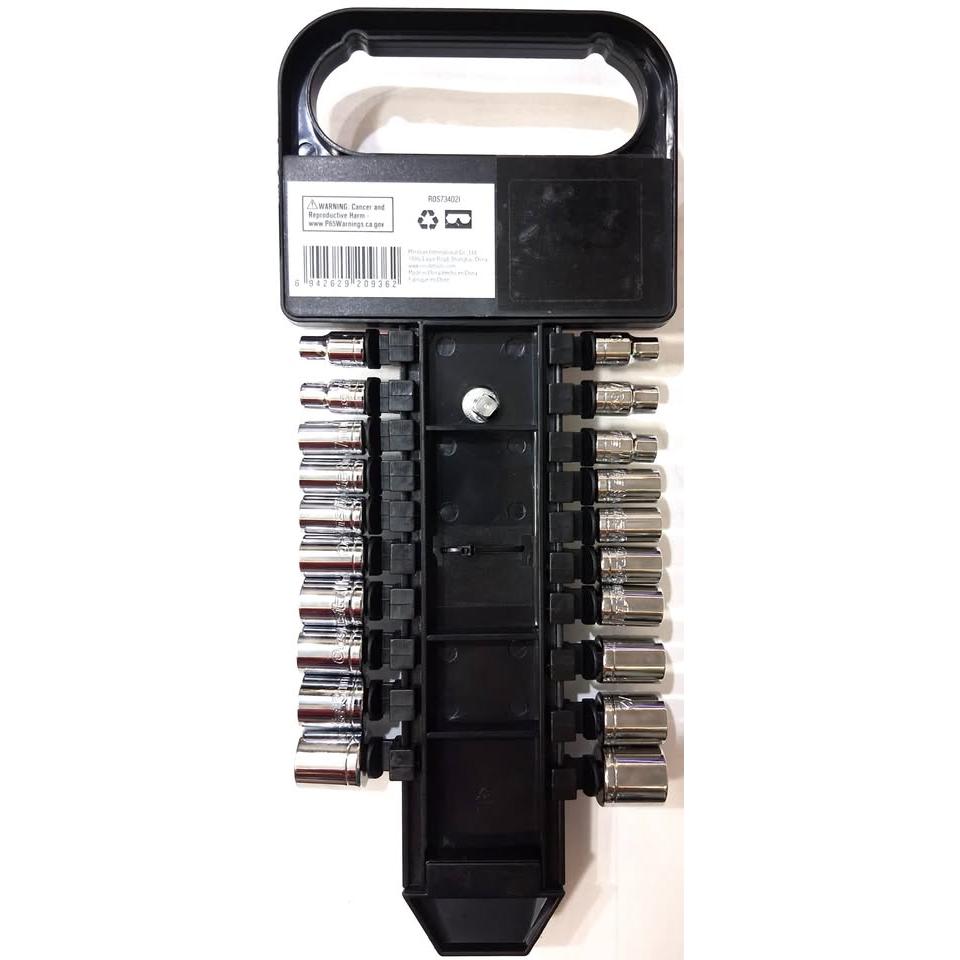 Set 21 Piezas Dados y Carraca Onsite – 1/4" Drive | 20 Dados SAE y Métrico + Ratchet Cromado | Soporte con Asa | Modelo ROS73402I