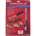 TOOL SOLUTIONS 30 PC Combo Tool Set Destornillador Llaves Allen Dados Puntas Cr-V Métrico