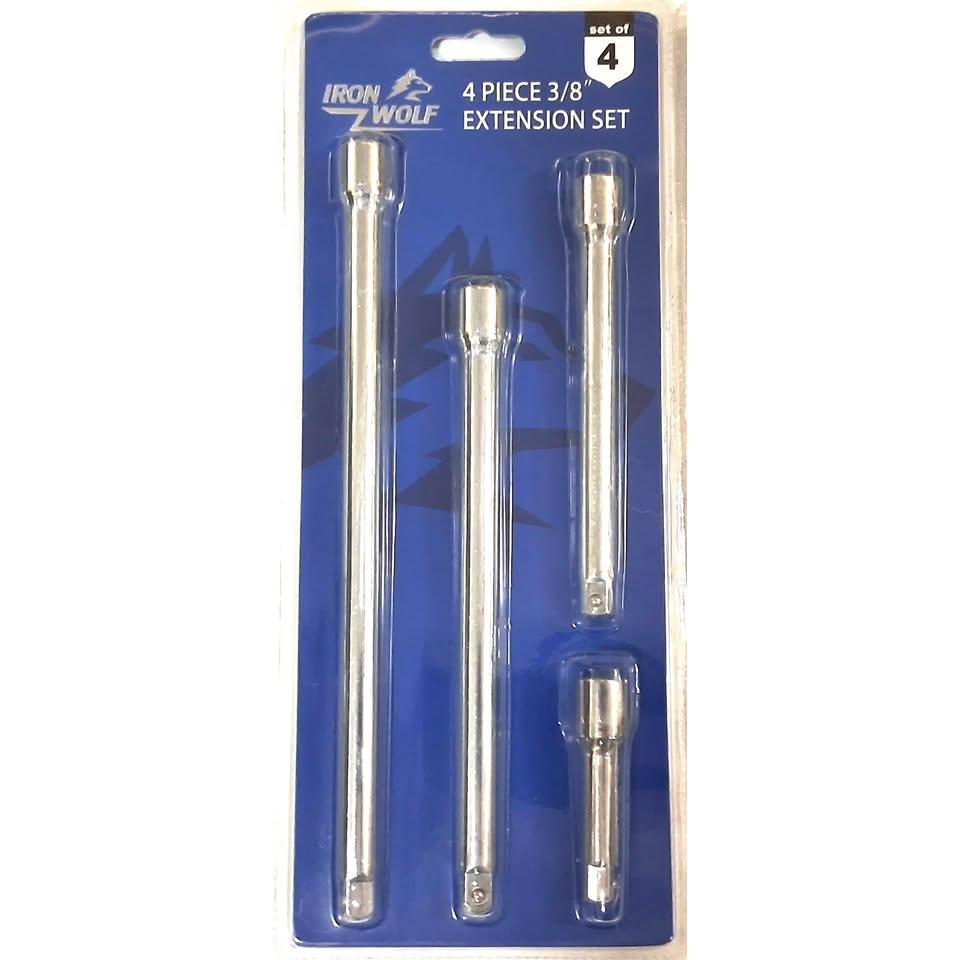 IRON WOLF Set 4 Barras de Extensión para Dados 3/8" Acero Cr-V