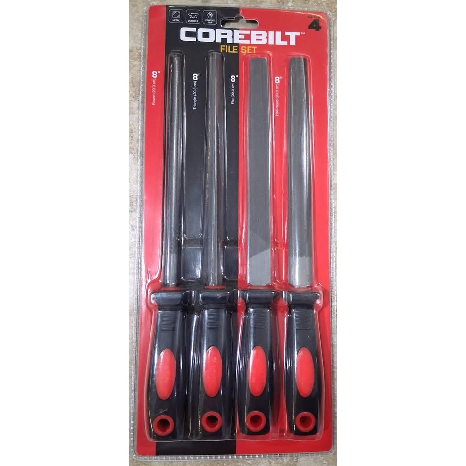 CoreBilt File Set – 4 Pieces, 8" (Round, Triangle, Flat, Half-Round)