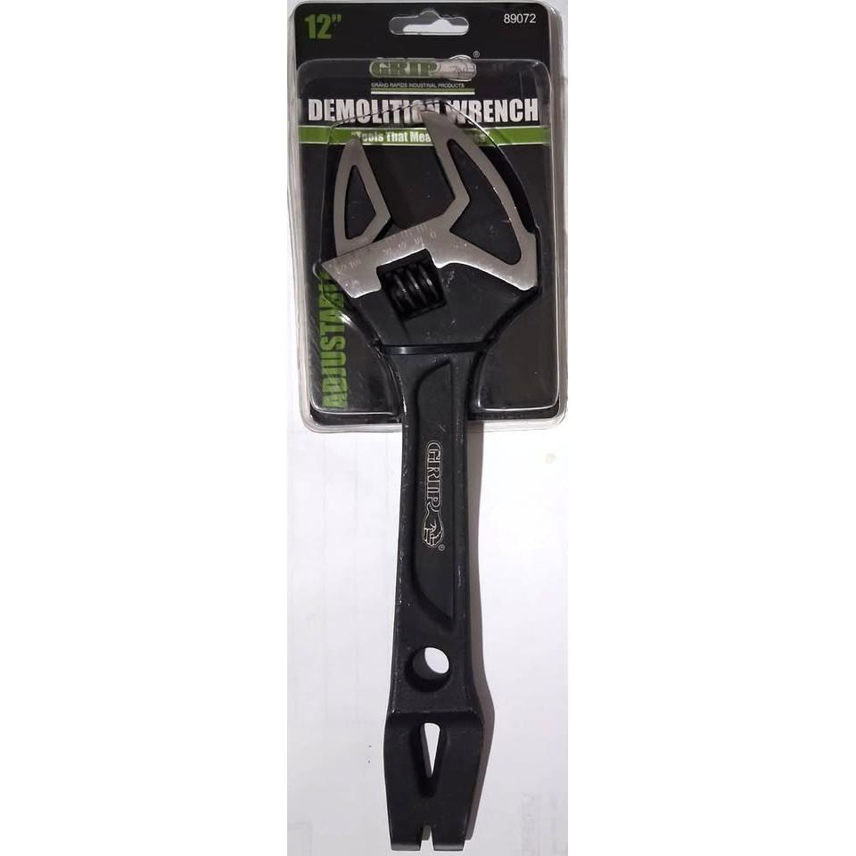 GRIP 12" Adjustable Demolition Wrench – 4-in-1 Industrial (89072)