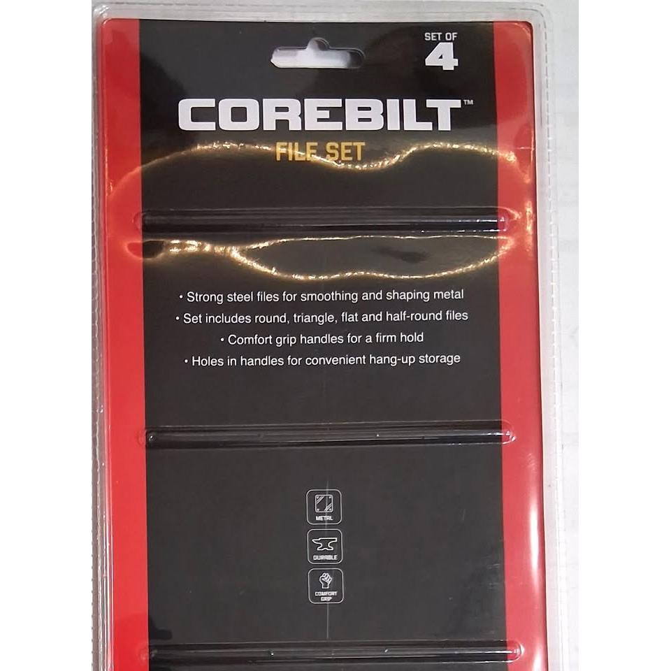CoreBilt File Set – 4 Pieces, 8" (Round, Triangle, Flat, Half-Round)