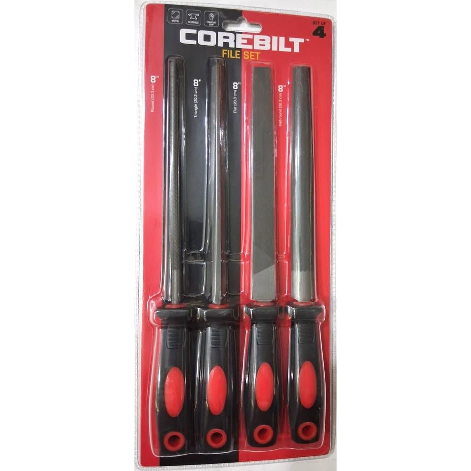 CoreBilt File Set – 4 Pieces, 8" (Round, Triangle, Flat, Half-Round)