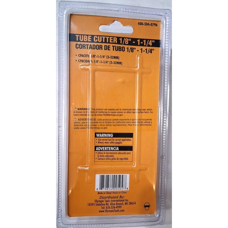 Olympia Tools Tube Cutter – 1/8" to 1-1/4" (3–32mm)