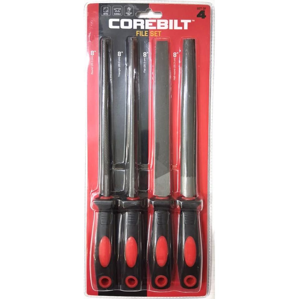 CoreBilt File Set – 4 Pieces, 8" (Round, Triangle, Flat, Half-Round)
