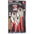 KING Juego 3 Alicates de Presión Locking Pliers 5" 7" y 10" con Cortaalambres Integrado
