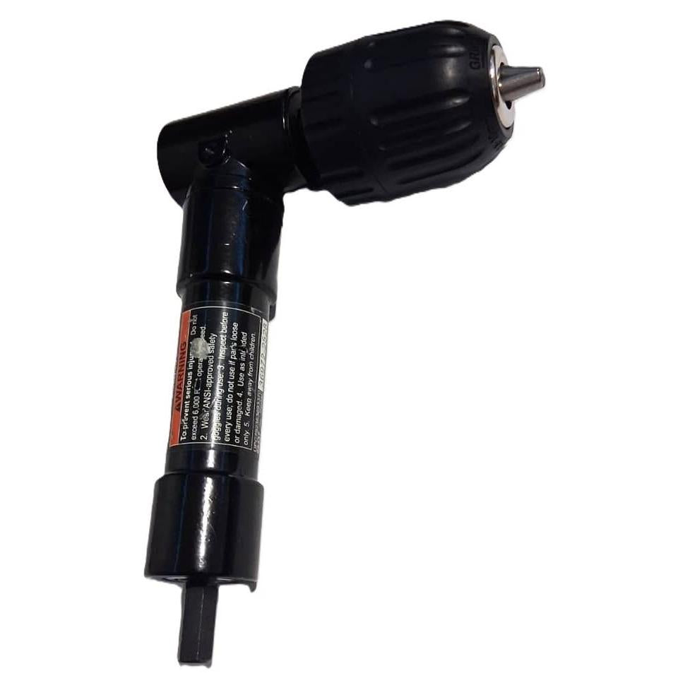 Accesorio Taladro Ángulo Recto 90° 3/8" con Portabrocas Keyless Chuck 6000 RPM Negro