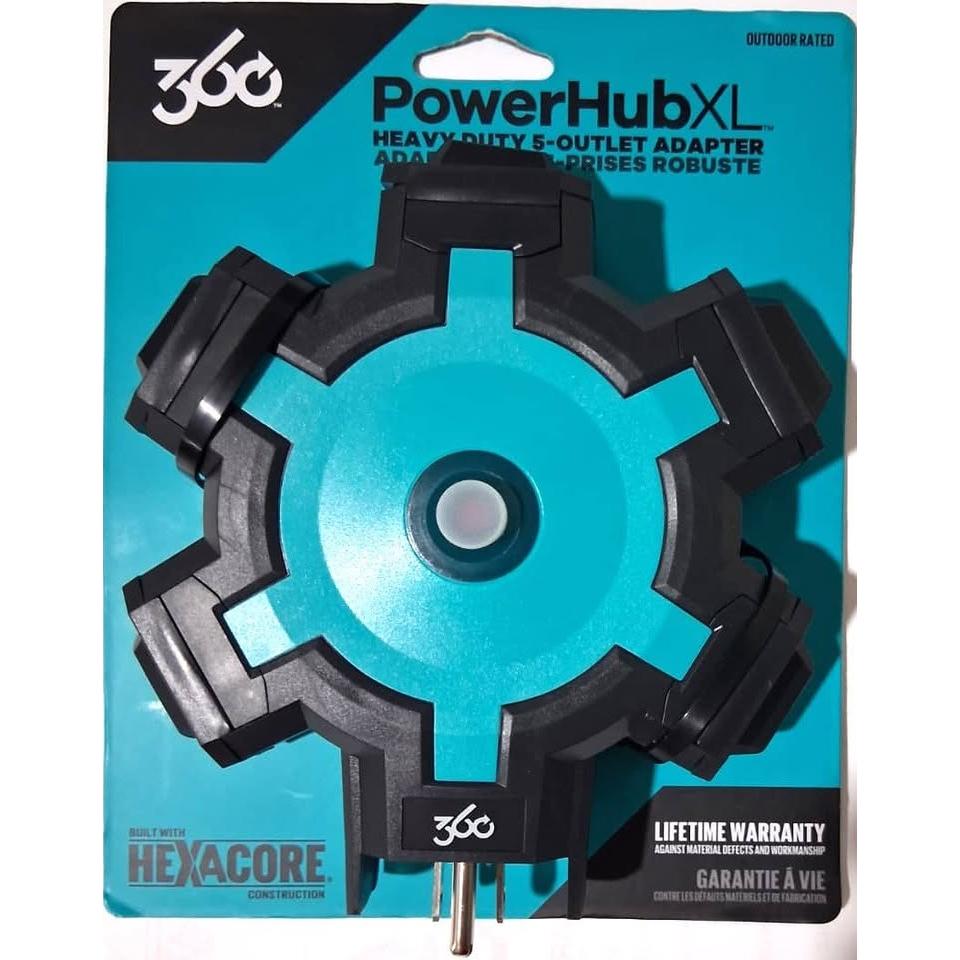 Adaptador 5 Tomas Heavy Duty Exterior 360 PowerHub XL – 15A 125V 1875W