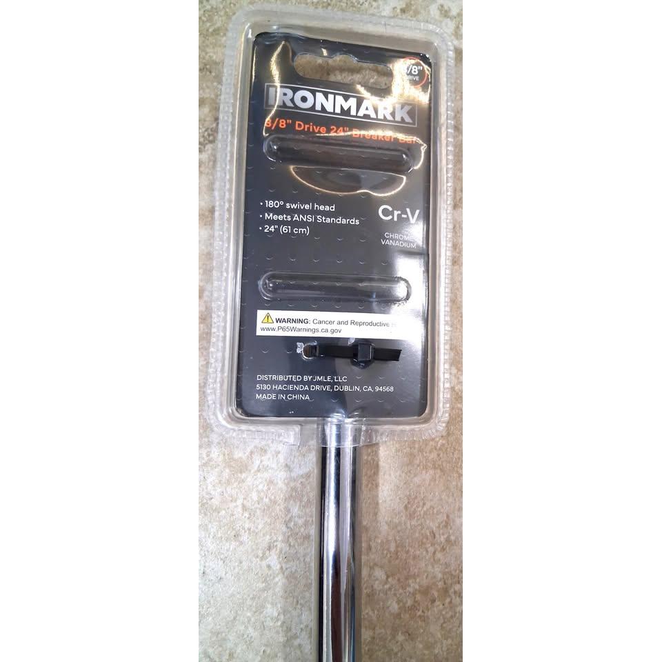 Ironmark Barra de Fuerza 3/8" Drive 24" (61 cm) — Cabeza Giratoria 180° Acero Cr-V ANSI